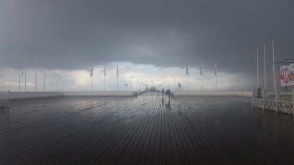 A sudden storm over Sopot's pier
