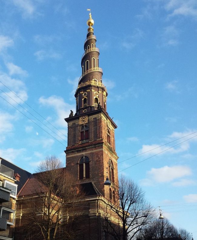 Building with spiral staircase around its spire