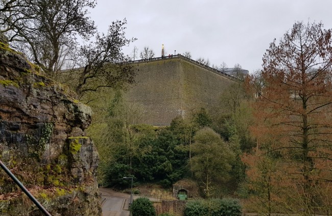 View of the Golden Lady from the valley below