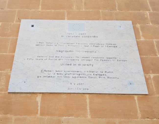 Plaque in Valletta