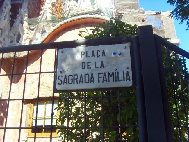 Sign for the Sagrada Familia
